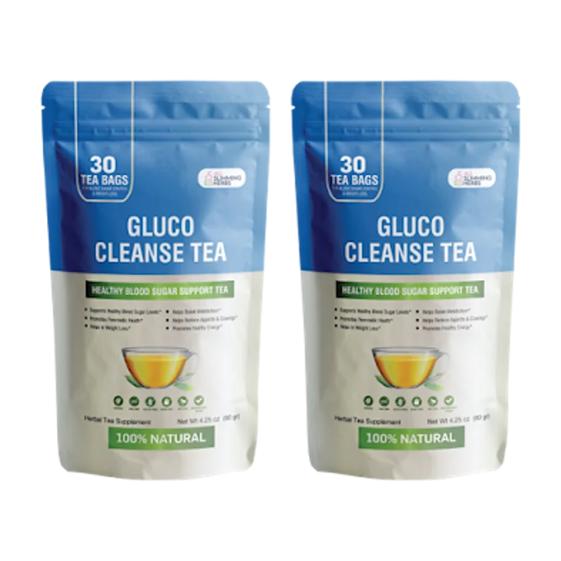 Gluco Cleanse Tea Blood Sugar Supplement Bottle (2 Bottle / 60 Day Pack)