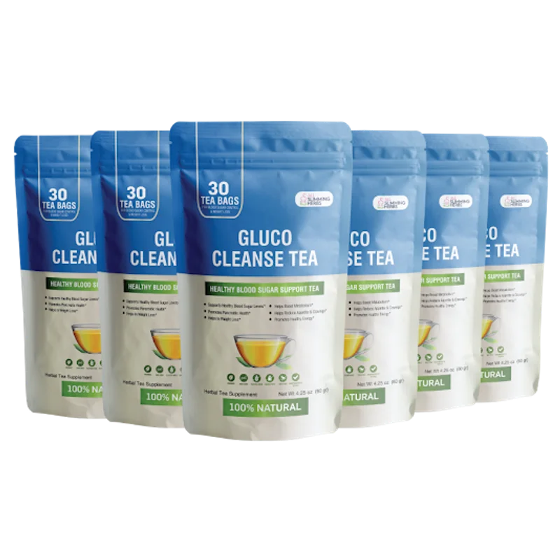 Gluco Cleanse Tea Blood Sugar Supplement Bottle (6 Bottle / 180 Day Pack)